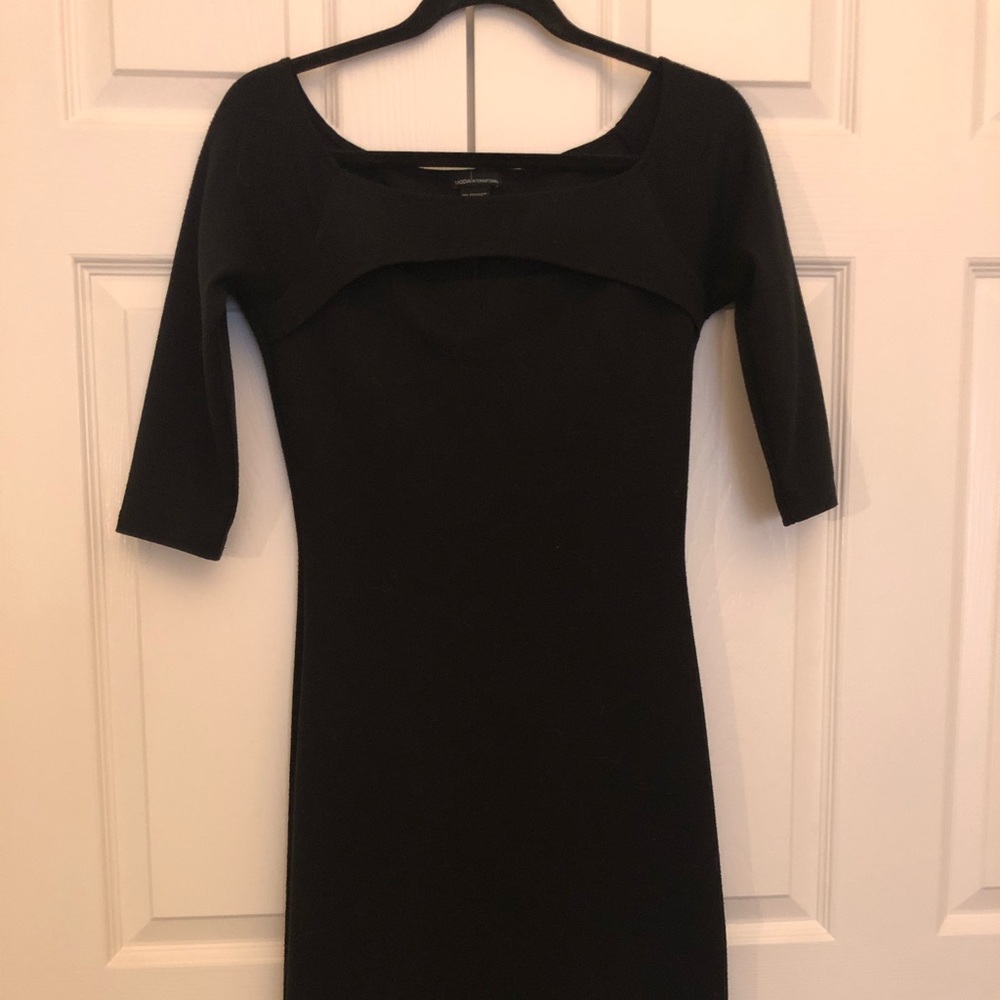 Black Cut-Out Knit Dress